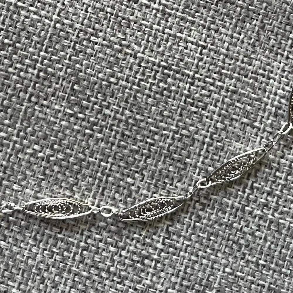 Vintage Trifari Silver Tone Leaf Link Necklace - 16”